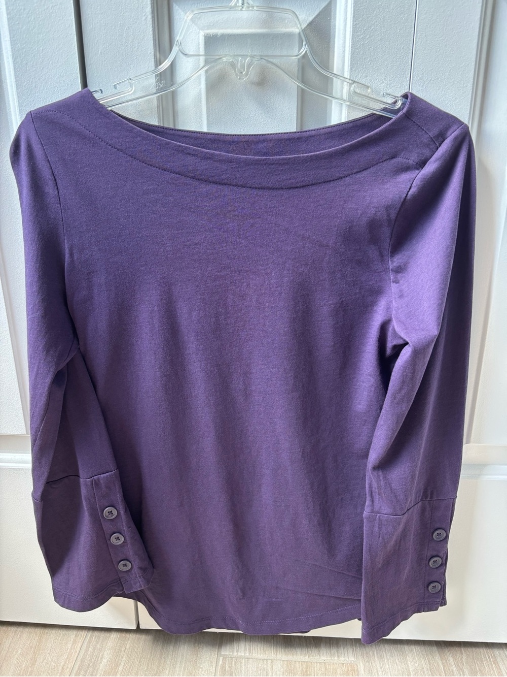 Loft Outlet Purple Boatneck Long-Sleeve Top